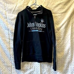 Johns Hopkins University Jansport Collared Quarter Zip Sweatshirt Black Size XL